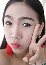 Lovely big cocked Thai Ladyboy opens ass for tourist after date