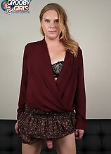 In this solo set, blonde tgirl Liana Loveshine shows off her lovely body, plays with her long cock and spreads her ass to show her puckered hole